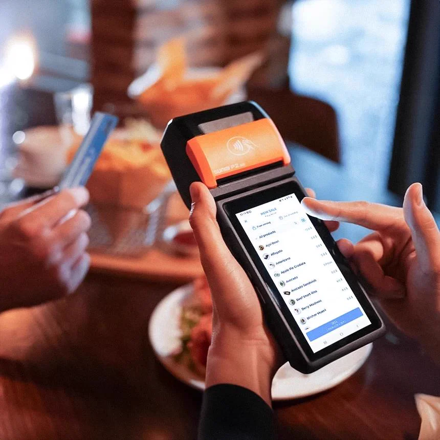 Mobiles Handterminal für Zahlung und Bestellung am Tisch